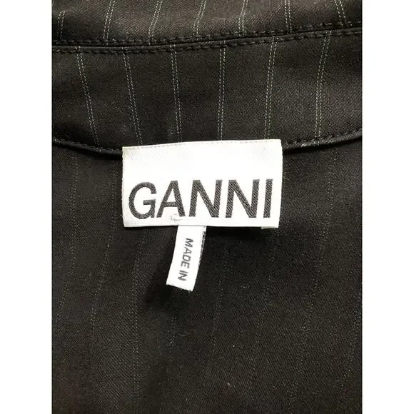 Ganni Stripe Black Mini Dress Size 38